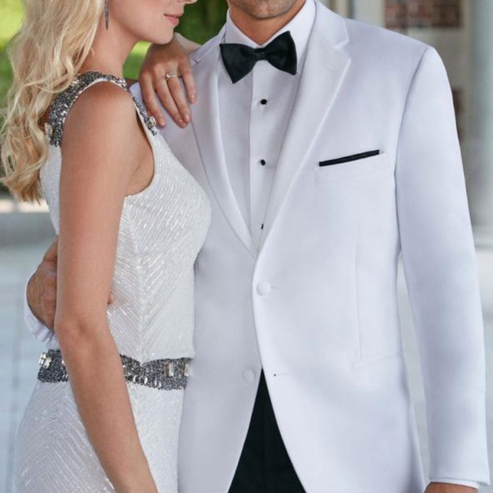 Men's After Six White Tuxedo Jacket (Mystique) - Prom Cruise Modern Slim Fit